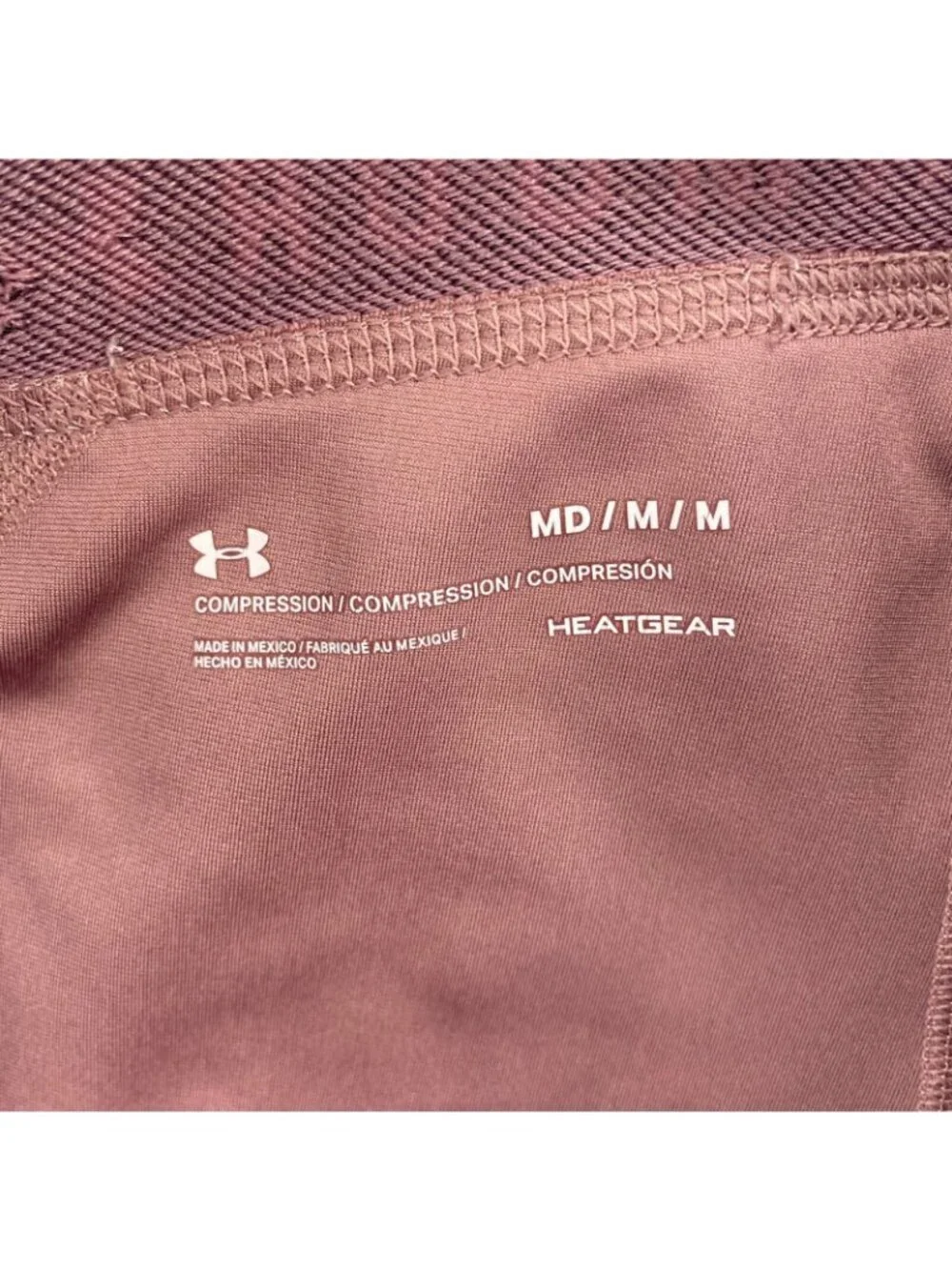 Under Armour Shorts Womens Medium Mauve Heatgear Slim Compression Knit Stretch